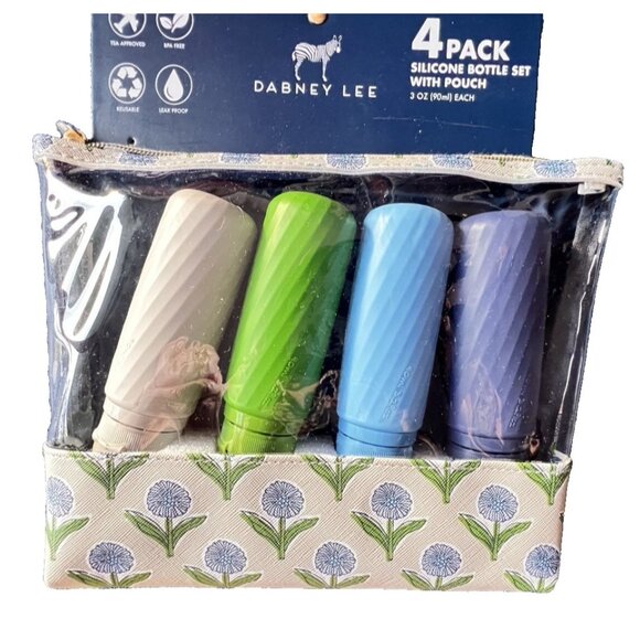 DABNEY LEE  4 Pk Travel Bottle Toiletry Organizer Pouch TSA Compliant BPA Free - Picture 1 of 3